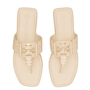 Tory Burch Cream Slide Sandals